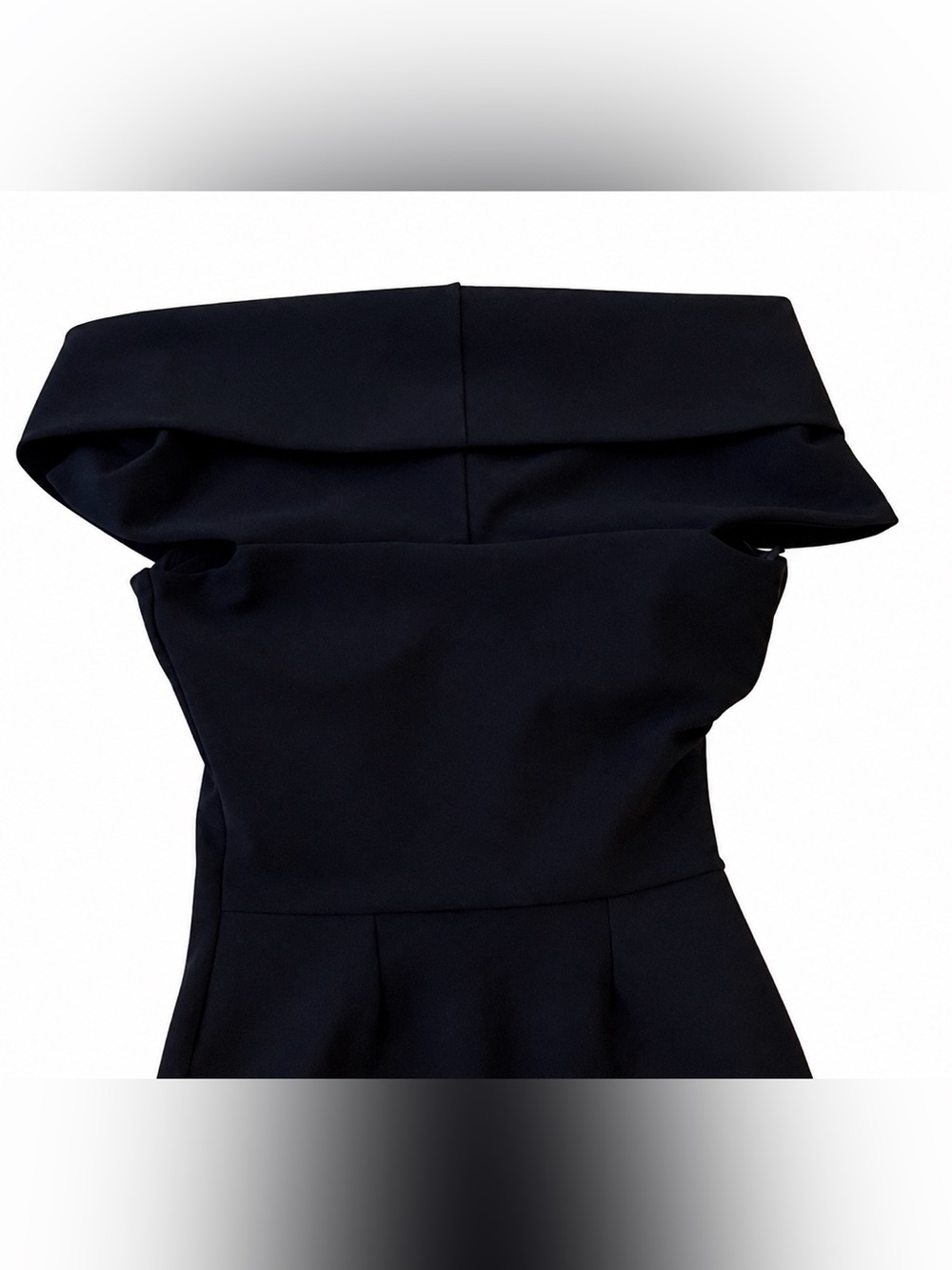Chiara Boni La Petite Robe Black Off Shoulder Fishtail Gown Sz 42 Wedding Formal - Picture 11 of 16